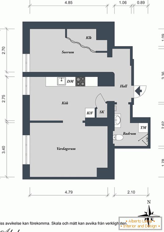 Načrt enosobno stanovanje na Švedskem