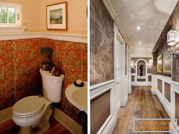 Kako kombinirati ozadje med seboj - fotografija kopalnice in hodnik