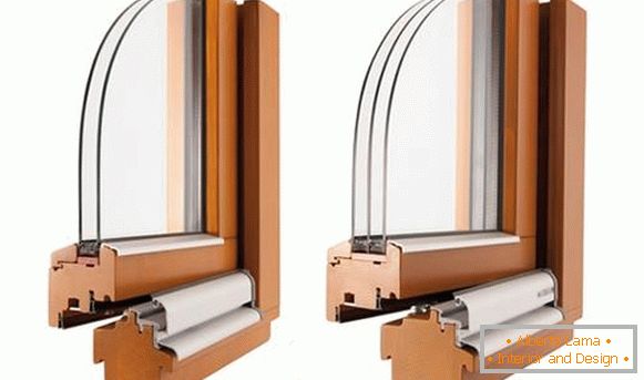 Sestavljena okna - fotografija enokomponentnih in dvojno zastekljenih oken
