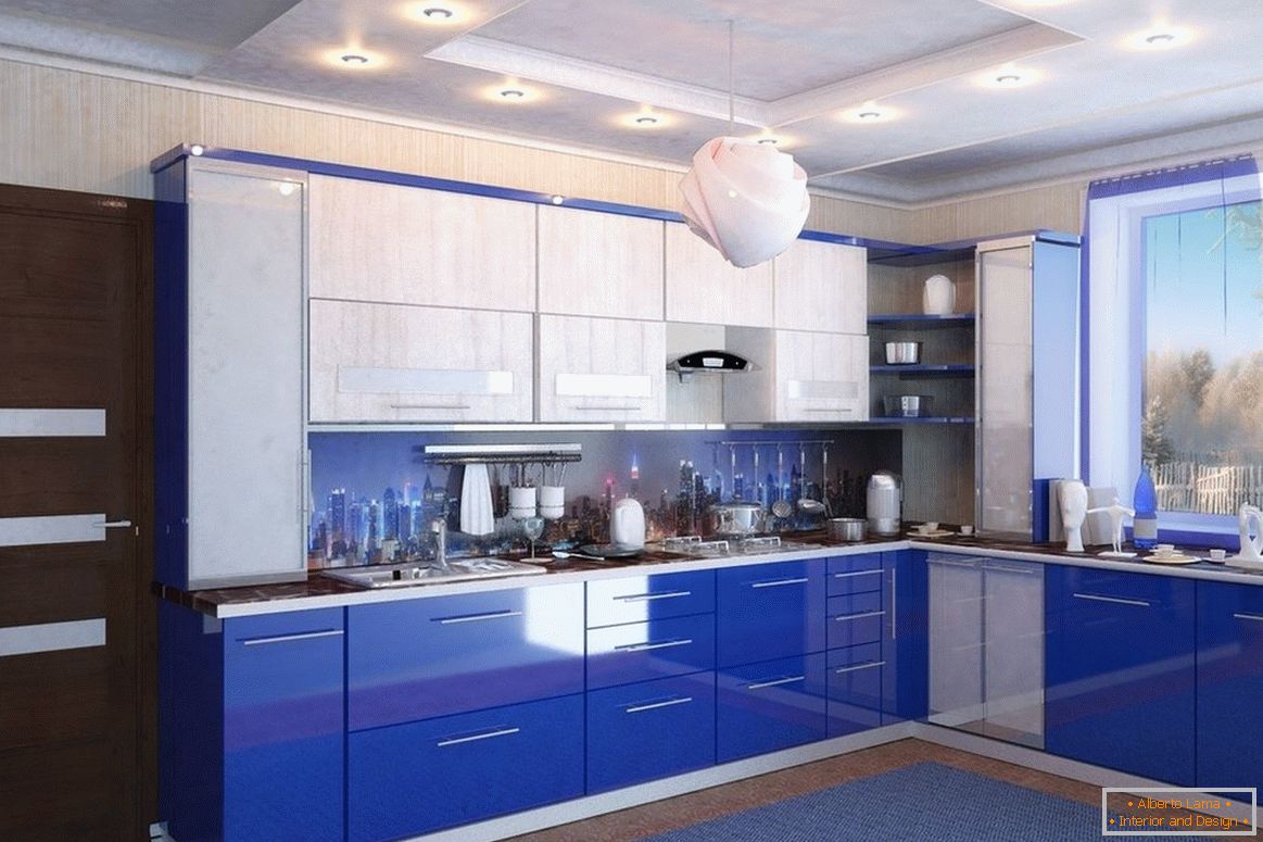 Kuhinja v modri barvi