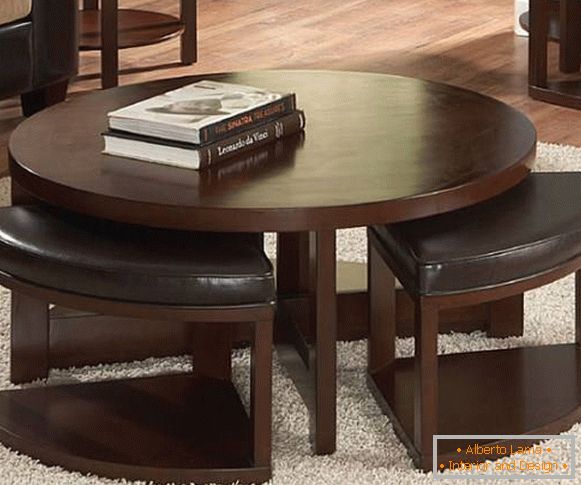 Kava miza s podaljšanimi stoli