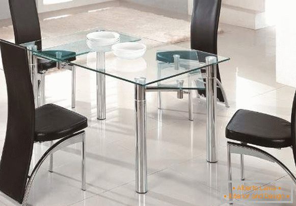 zložljiva steklena miza za kuhinjo, foto 5