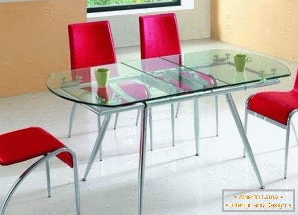 miza, kuhinja, steklo, zložljiva, fotografija 8