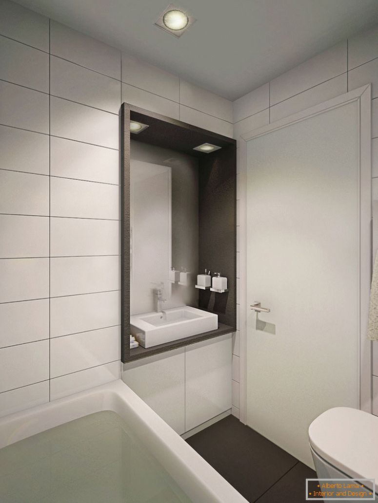 Notranjost kopalnice v beli barvi