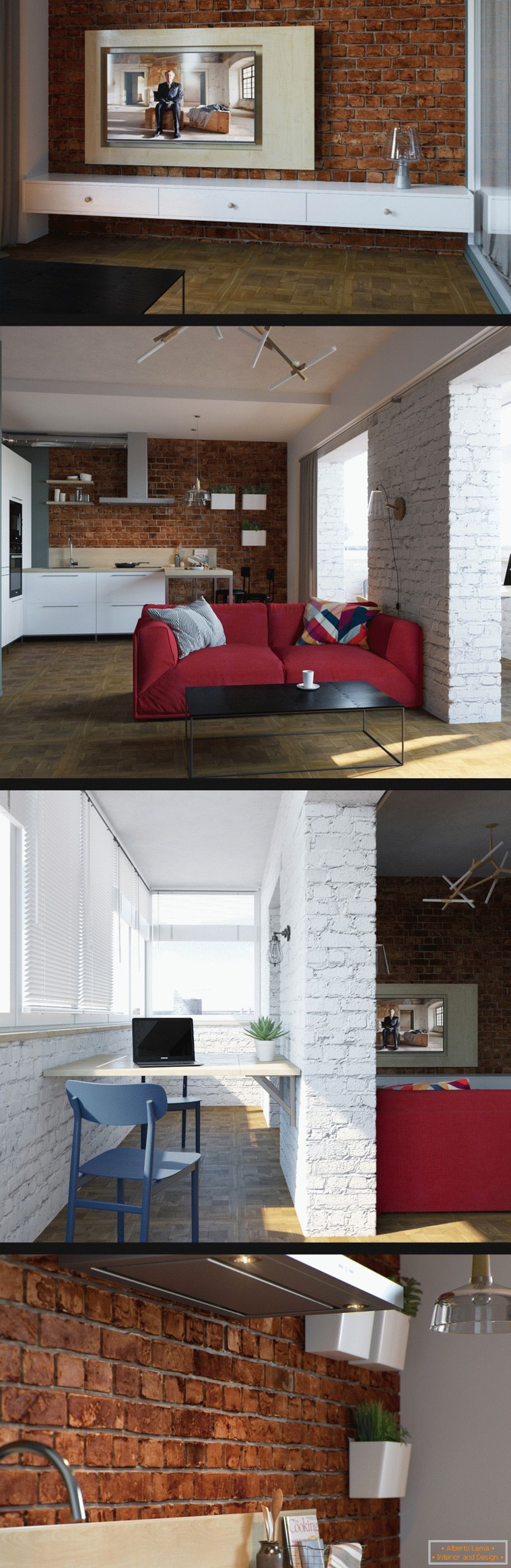 Primer notranje opreme majhne dnevne sobe na fotografiji