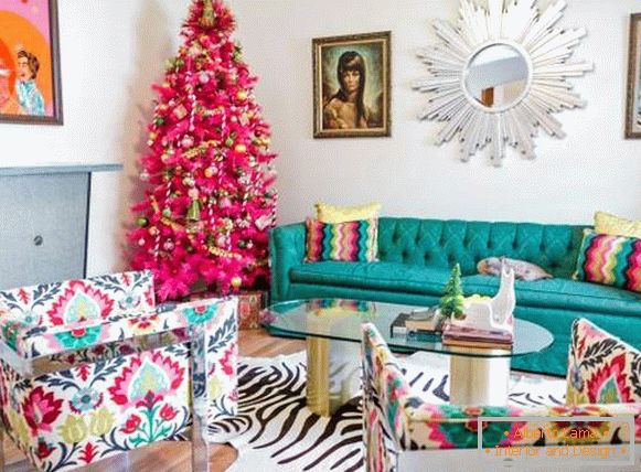 Bright New Year's interior design 2017 - retro navdih