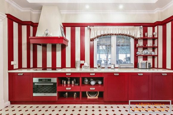 Oblikovanje fotografije rdeče kuhinje 22