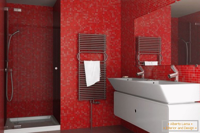 ideje za rdeče kopalnice
