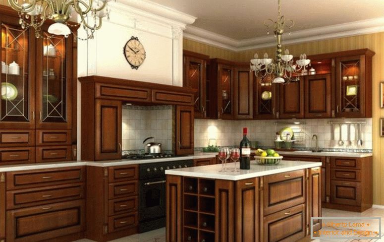 Elegancija-lesena omara za kuhinjsko zasnovo bela-granitna na pultu-backsplash razsvetljava-ideja-pod-omarica klasični-lestenec-nad-kuhinja-otok-skupaj_striped-slikanje-zid-jpg