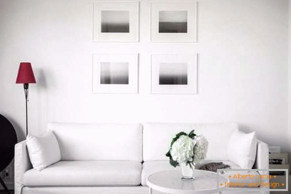 Zasnova majhnega apartmaja v sodobnem minimalističnem slogu