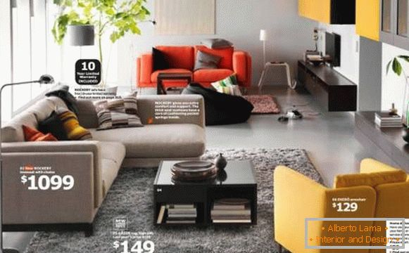 Zasnova dnevne sobe s pohištvom IKEA