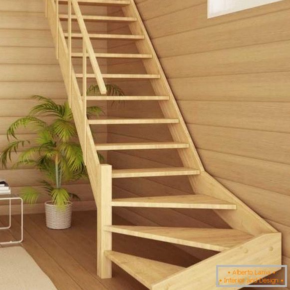 Lesene stopnice v zasebni hiši - fotografije v sodobnem slogu