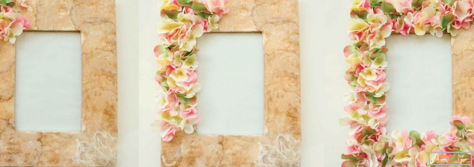 Foto okvir, okrašen s cvetjem
