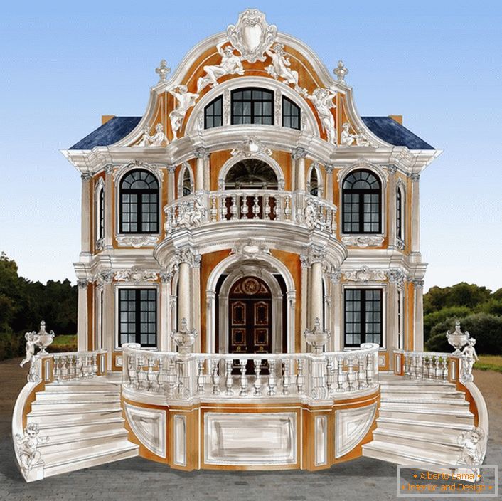 Luksuzni projekt hiše v baročnem slogu.