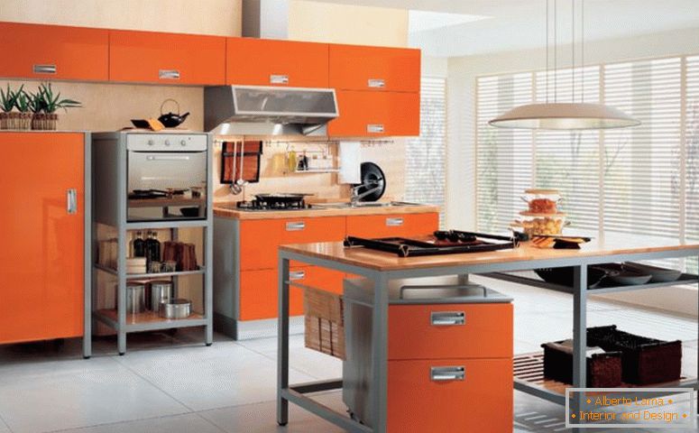 oranžna-kromatika-moderna kuhinja