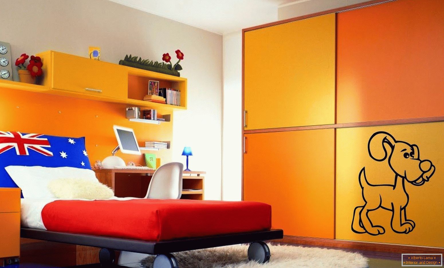 Pohištvo v oranžni barvi