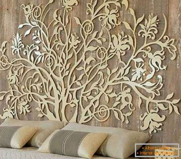 dekorativni panel z dreves na steni, fotografija 4