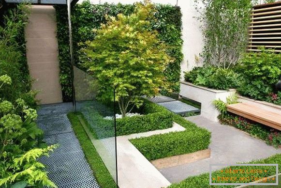 Čisti minimalistični načrt vrtne površine