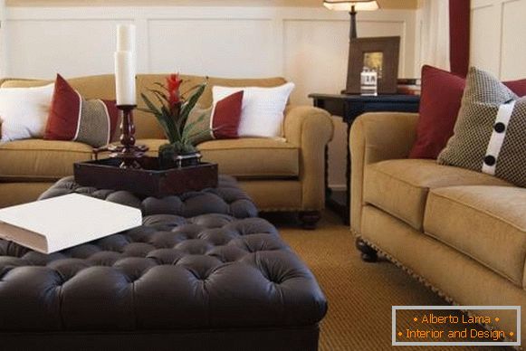 Luksuzna dnevna soba s pohištvom na feng shui