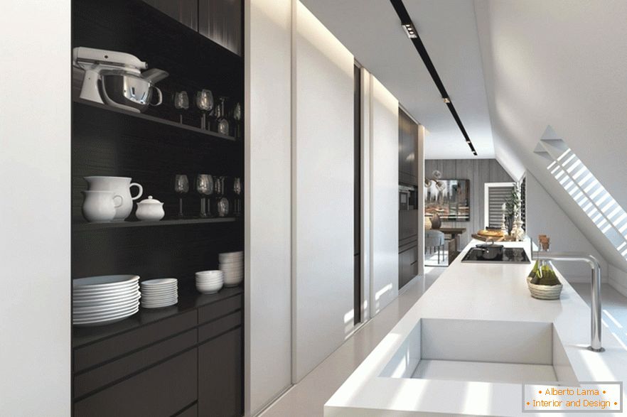 Kuhinja v elegantnih apartmajih