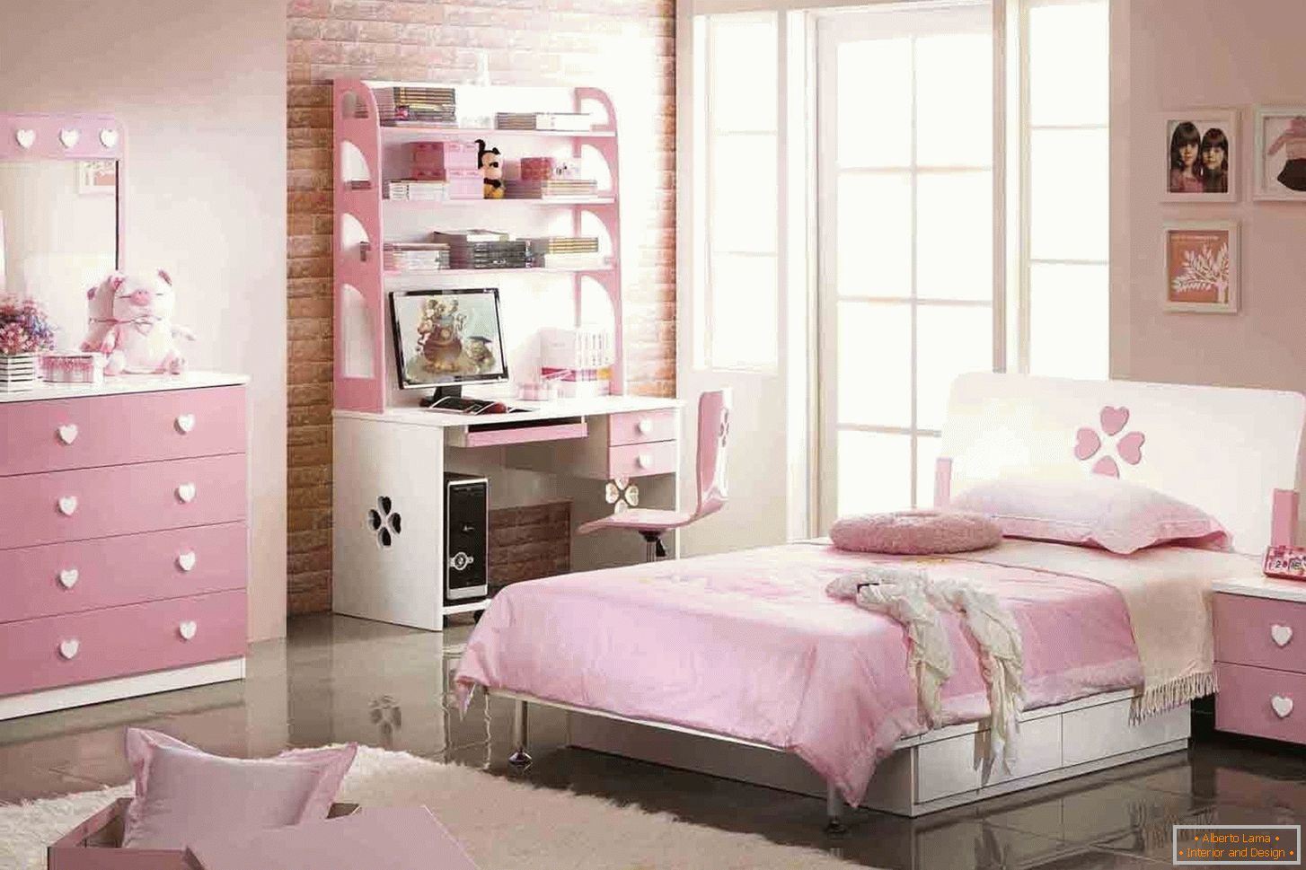 Oblikovanje spalnice za najstnika v roza barvi