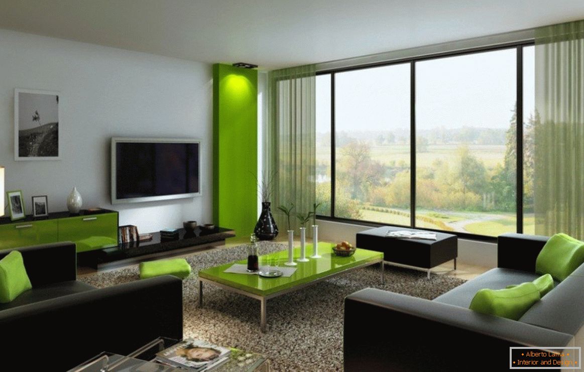 Sivo-zelena dnevna soba