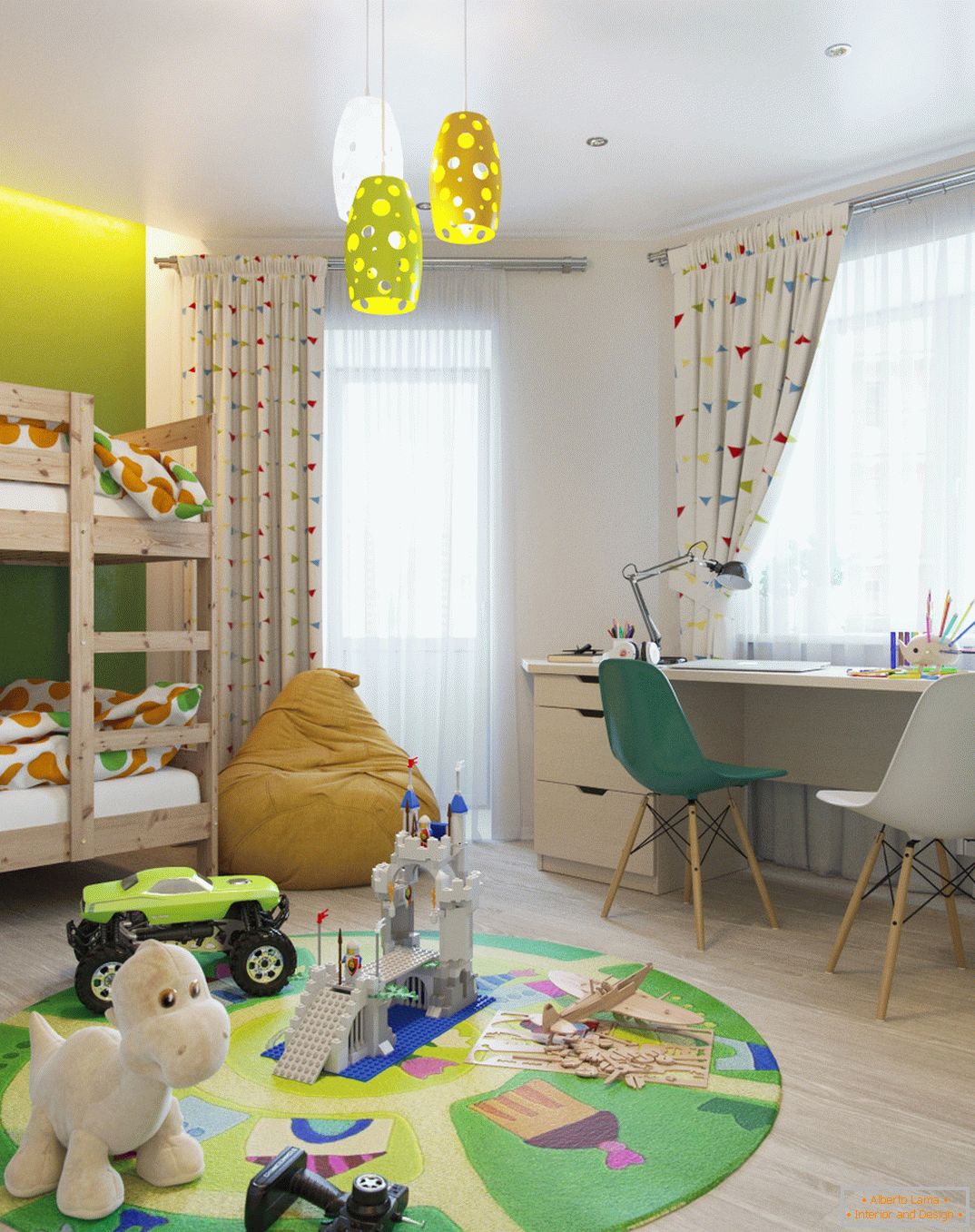 Svetlo oblikovanje otroške sobe