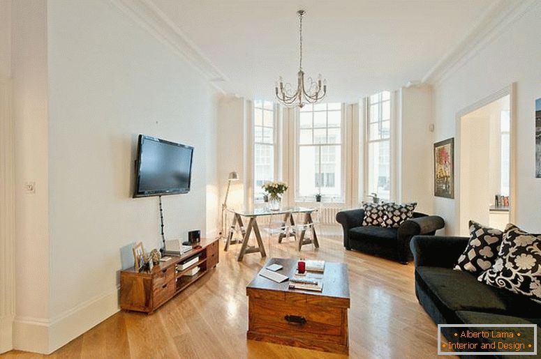 Pohištvo v dnevni sobi v minimalističnem slogu