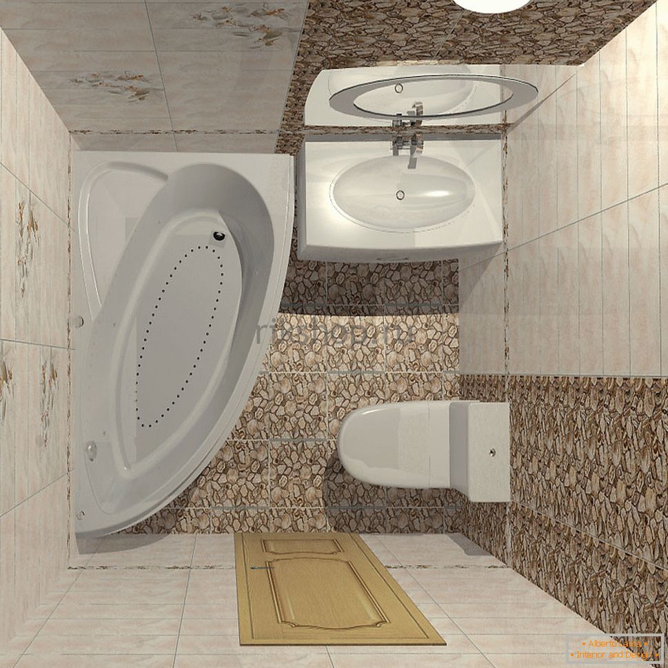 Notranjost majhne kombinirane kopalnice