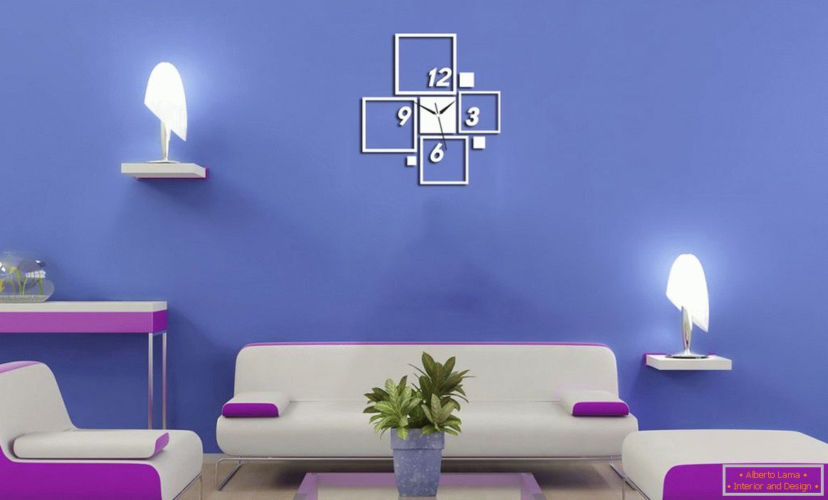 Modra barva v oblikovanju dnevne sobe