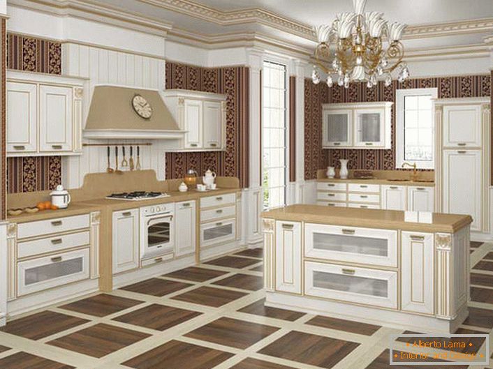 Odličen slog baroka v kuhinji.
