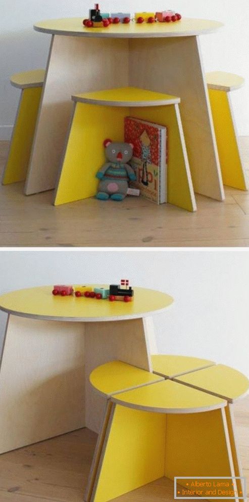 Otroška miza iz vezanega lesa, фото 16