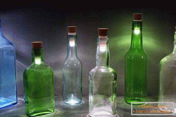 Svetilke iz steklenic z lastno fotografijo