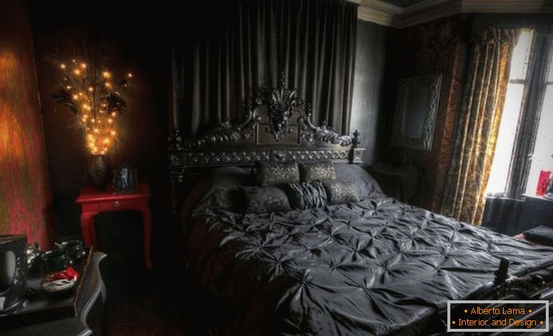 velika spalnica-stena-dekor-romantični-temni-trdega-območja-preproge-namizne svetilke-bela-milton-zelenice-zvezde-inc-asian-svila