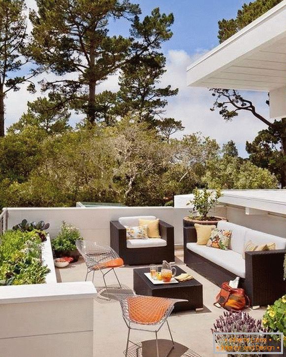 Odpri poletno teraso na hišo fotografijo v sodobnem slogu