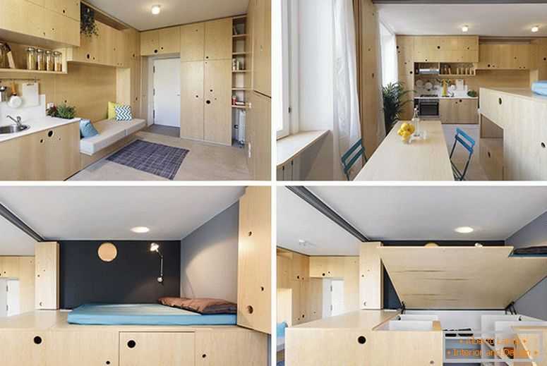 Notranjost majhnega apartmaja od PLANAIR
