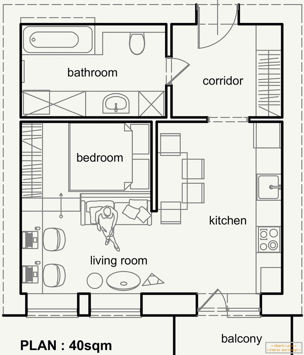 Postavitev majhnega sodobnega stanovanja