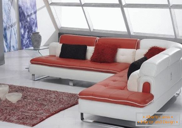 Modularni mehki kotni kavč v sodobnem slogu