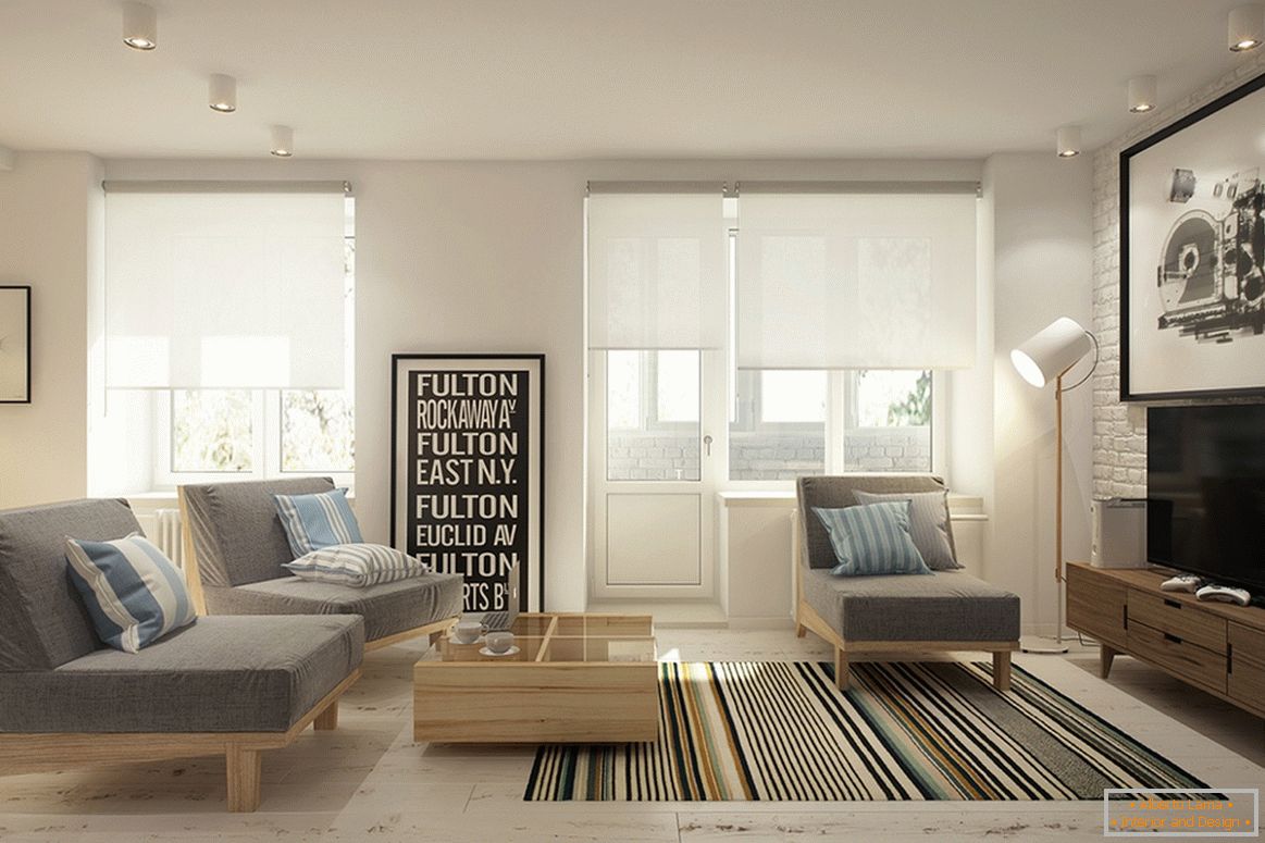 Zasnova majhnega studia stanovanja v skandinavskem slogu - фото 2