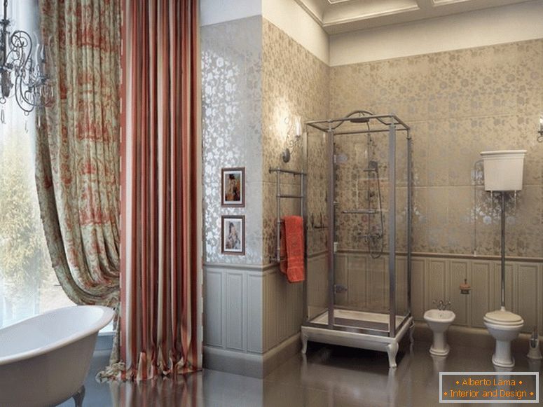 Tekstil v kopalnici v klasičnem slogu