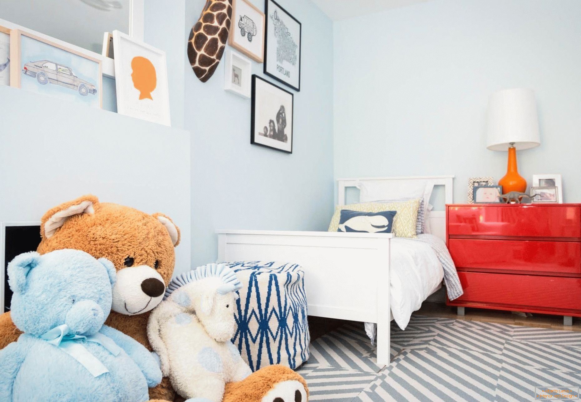 Norveški slog v dekorju spalnice za otroka