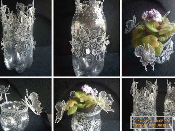 Dekorativna vaza iz plastične steklenice z lastnimi rokami