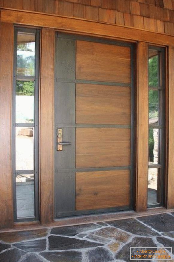 lesena vhodna vrata za zasebno hišo, fotografija 10