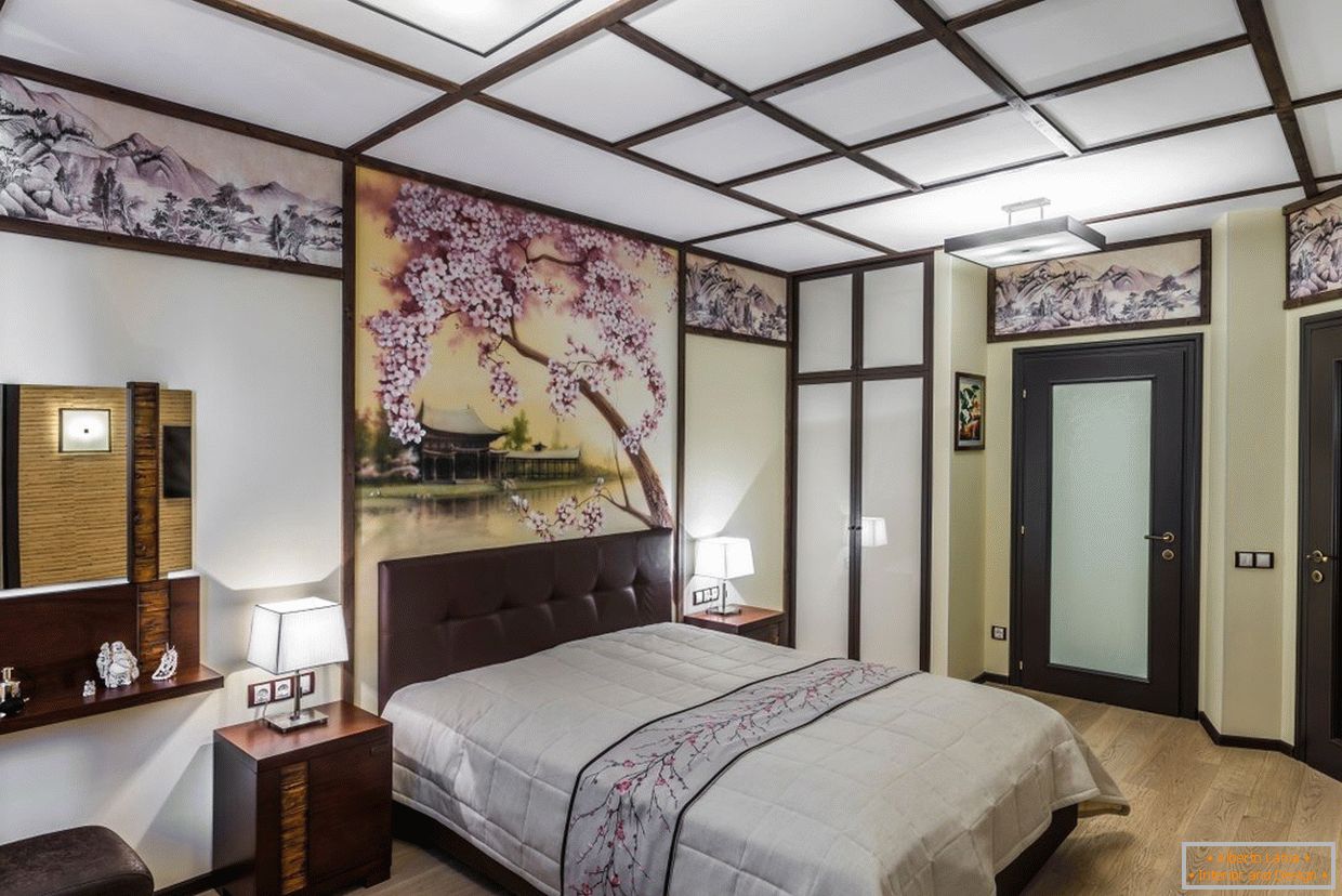 Notranjost spalnice в японском стиле