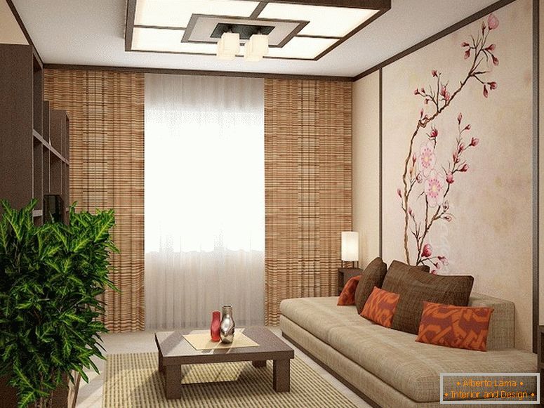 Notranjost dnevne sobe в японском стиле
